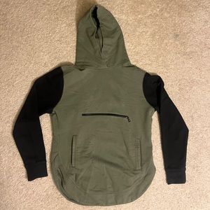 John Elliott Olive Pullover Rue Two Tone Black Hoodie Sweatshirt Men 2 Medium